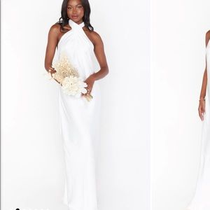 Ivory size Medium Jasmine halter maxi dress